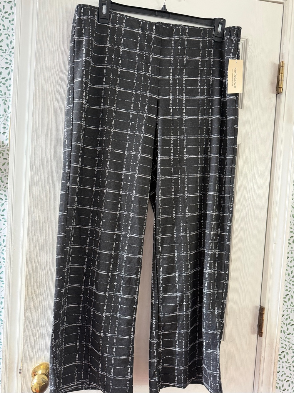 JohnPaulRichard Black and White Windowpane Dress Pants